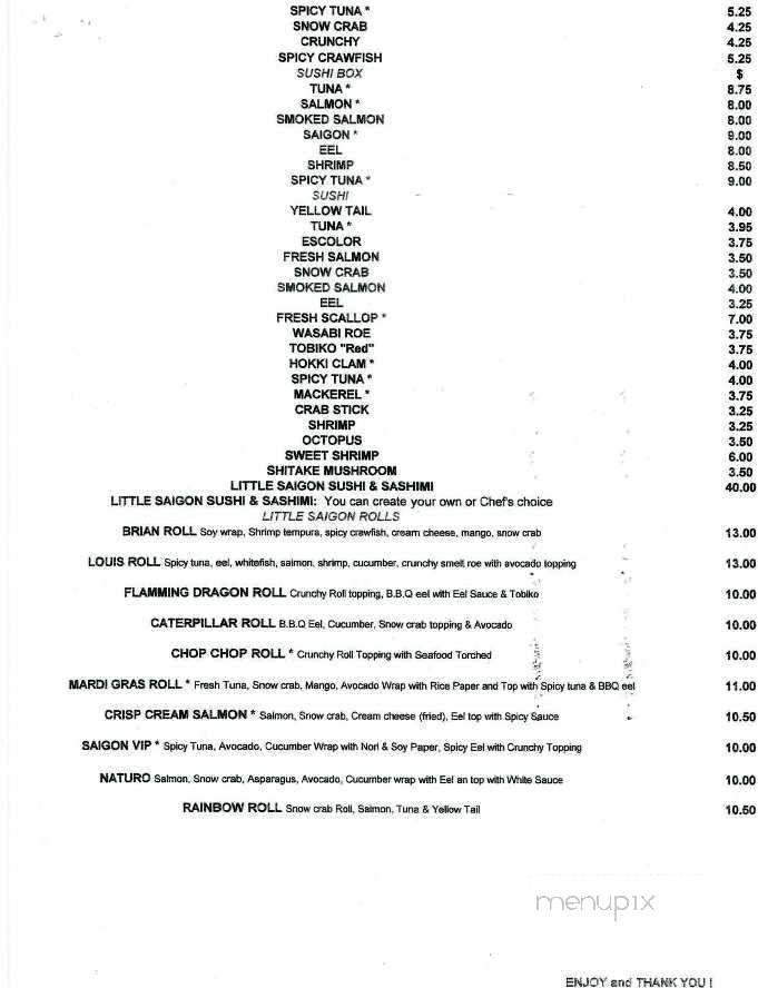 Little Saigon Sandwiches Sushi - Brandon, MS menu_pic