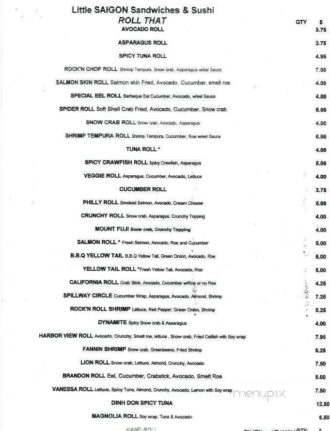 Little Saigon Sandwiches Sushi - Brandon, MS menu_pic