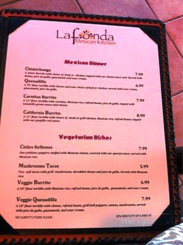 La Fonda Mexican Kitchen - Longwood, FL menu_pic