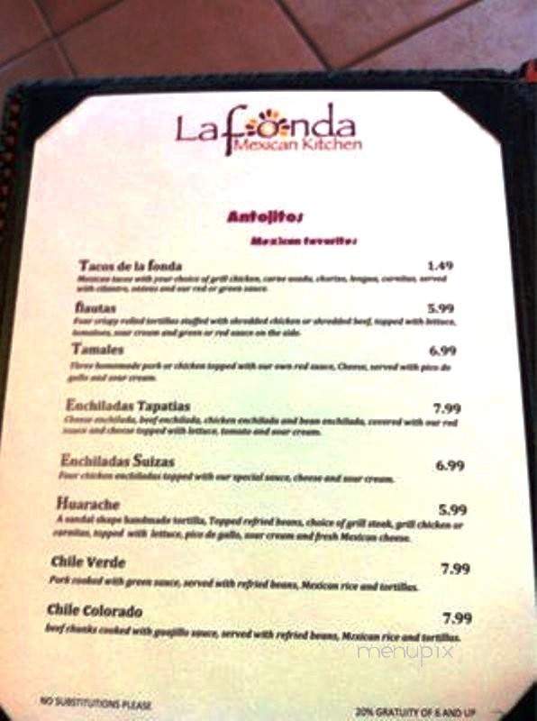 La Fonda Mexican Kitchen - Longwood, FL menu_pic