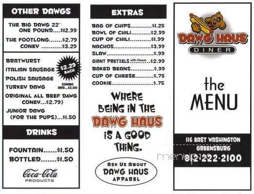 Dawg Haus Diner - Greensburg, IN menu_pic