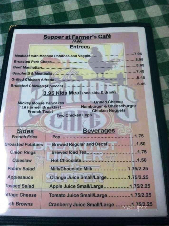 Farmer's Cafe - Cromwell, IN menu_pic