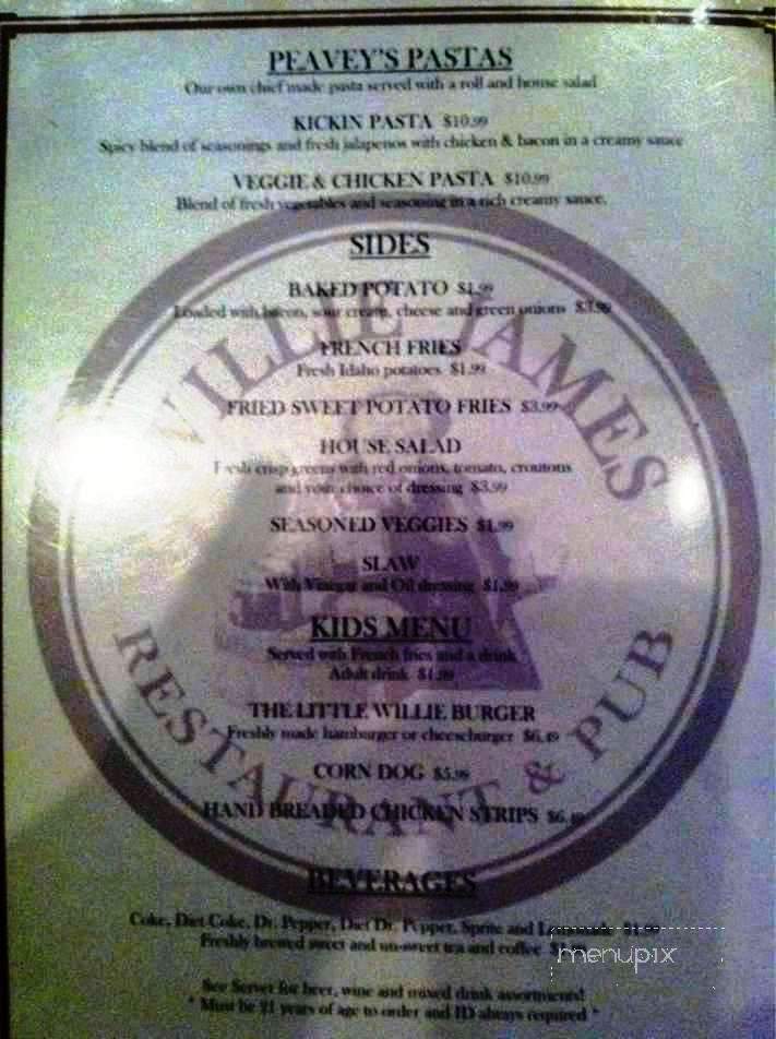 Willie James - Tontitown, AR menu_pic