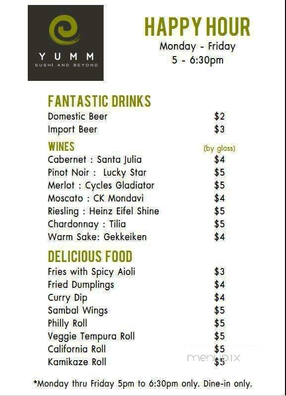 Yumm Sushi and Beyond - Florence, AL menu_pic