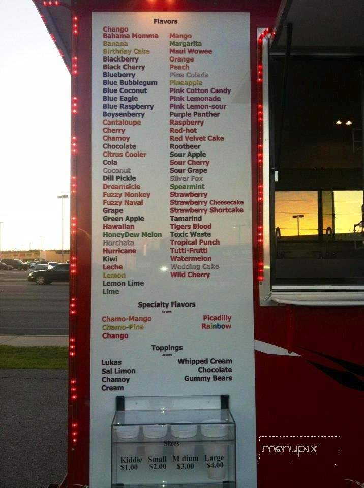 Frostbites Shaved Ice - San Antonio, TX menu_pic