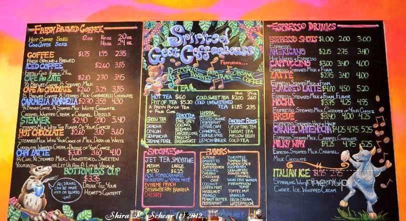 Spirited Goat Coffee House - Yellow Springs, OH menu_pic
