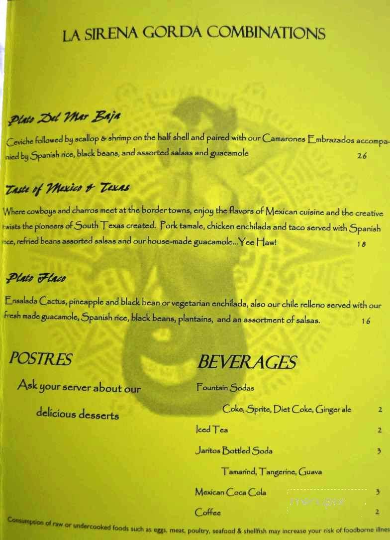 La Sirena Gorda Cabana - Sanford, FL menu_pic