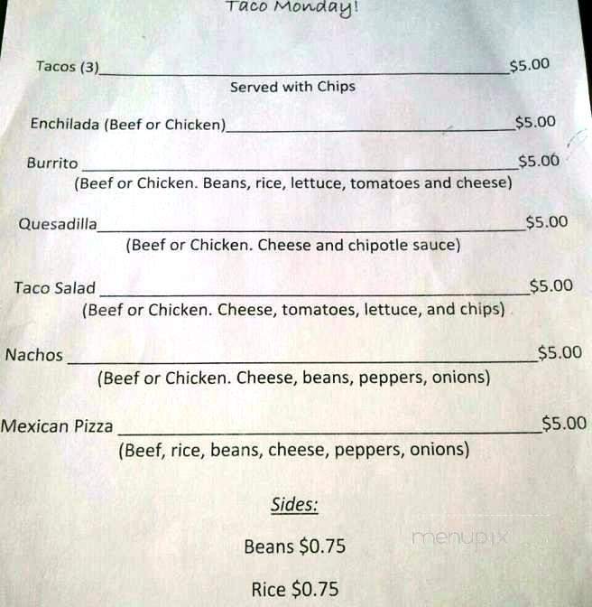 Willie's Restaurant and Bar - Lodi, WI menu_pic