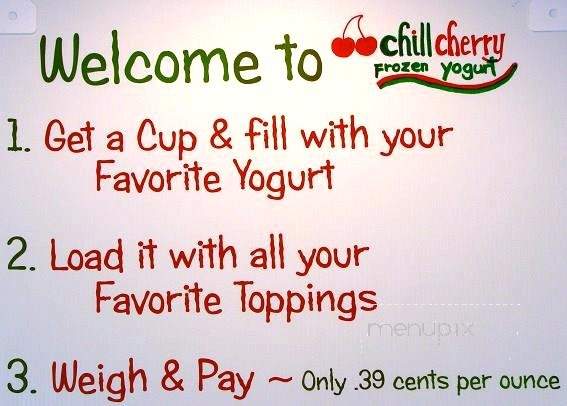 Chill Cherry Frozen Yogurt - Anderson, IN menu_pic