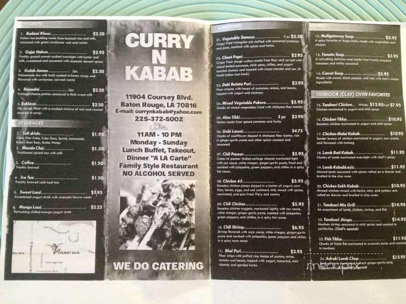 Curry N Kabab - Baton Rouge, LA menu_pic