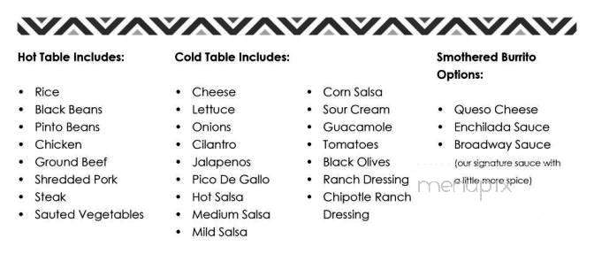 Burritos On Broadway - Watertown, SD menu_pic