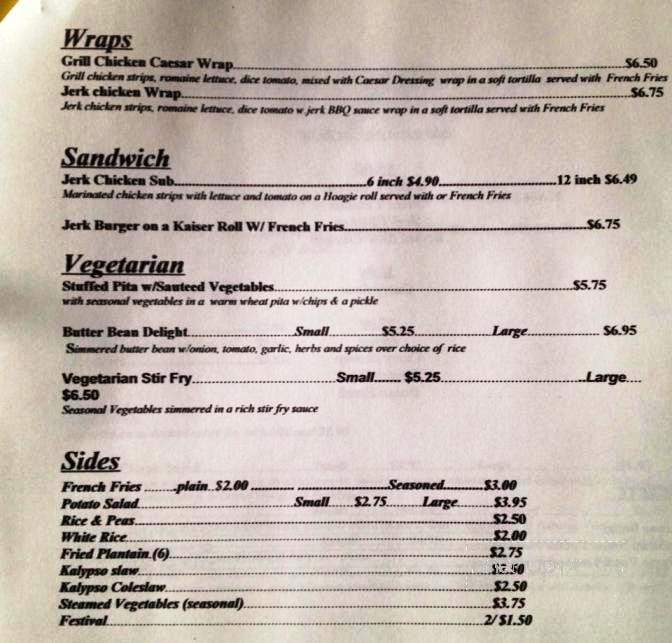 Kalypso - Buffalo, NY menu_pic