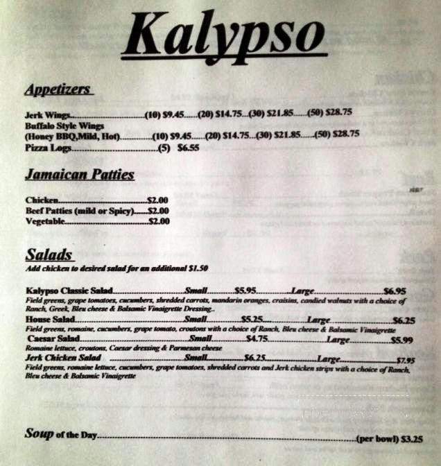 Kalypso - Buffalo, NY menu_pic