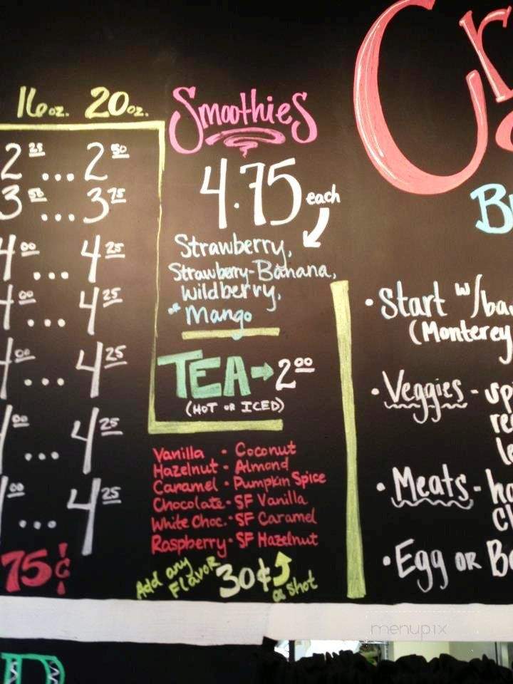 Red Bicycle Coffee & Crepes - Nashville, TN menu_pic