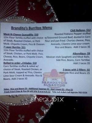 Brandito's Burritos @ St. Roch Tavern - New Orleans, LA menu_pic