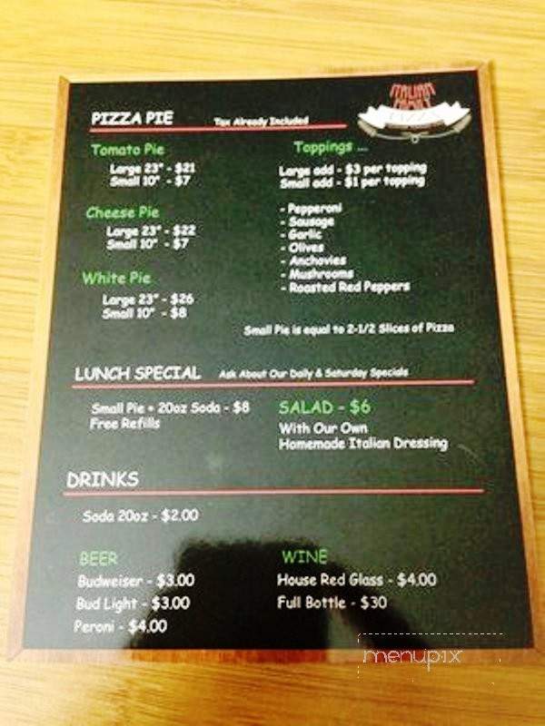 Italian Family Pizza - Seattle, WA menu_pic