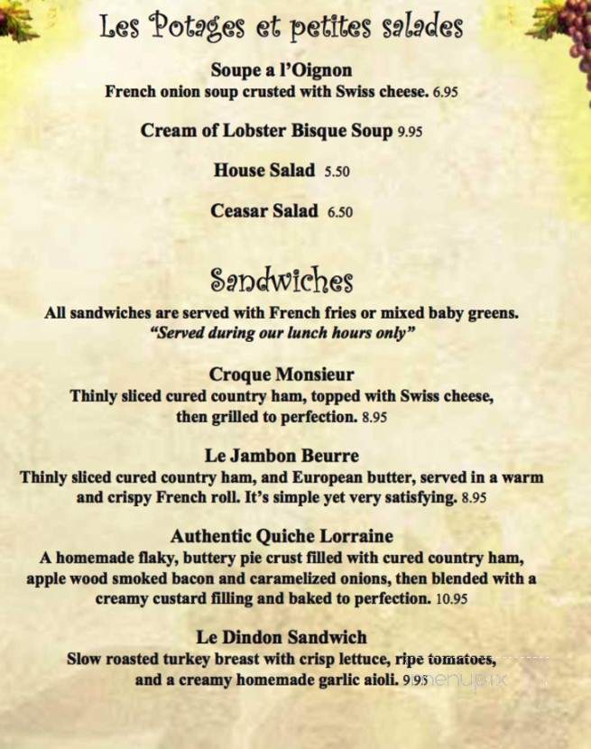 Le Bistro - Upland, CA menu_pic