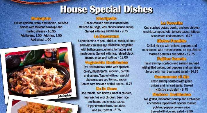 Zapata's Grill - Hartsville, SC menu_pic