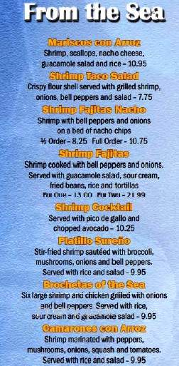 Zapata's Grill - Hartsville, SC menu_pic