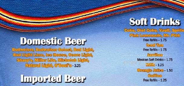Zapata's Grill - Hartsville, SC menu_pic