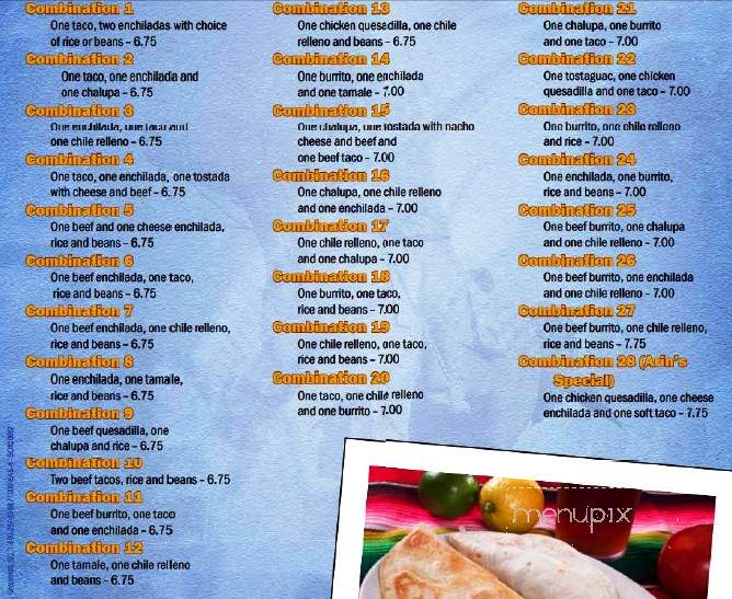 Zapata's Grill - Hartsville, SC menu_pic