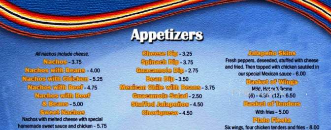 Zapata's Grill - Hartsville, SC menu_pic