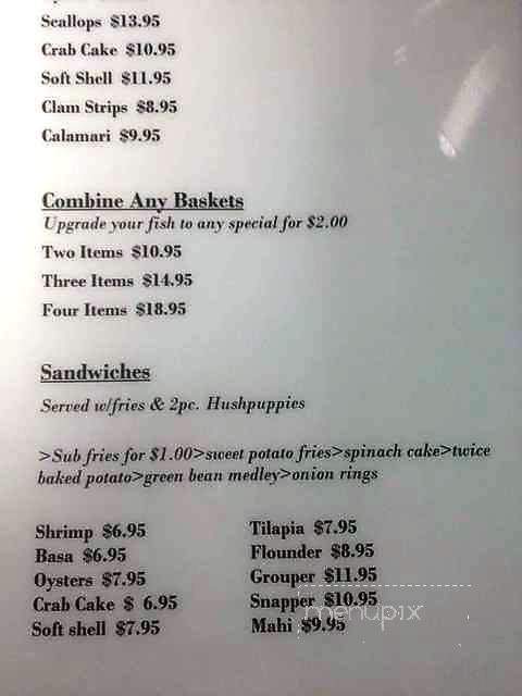 Sid and Linda's Seafood Market & Restaurant - Jacksonville, FL menu_pic
