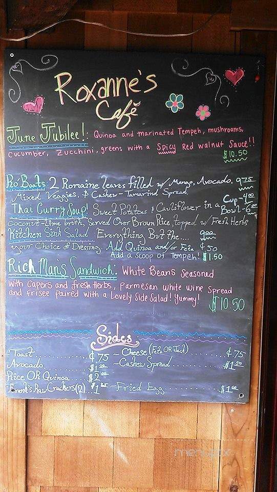 Roxanne's Cafe - San Luis Obispo, CA menu_pic