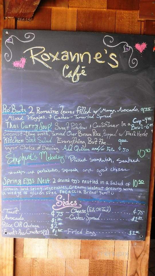 Roxanne's Cafe - San Luis Obispo, CA menu_pic