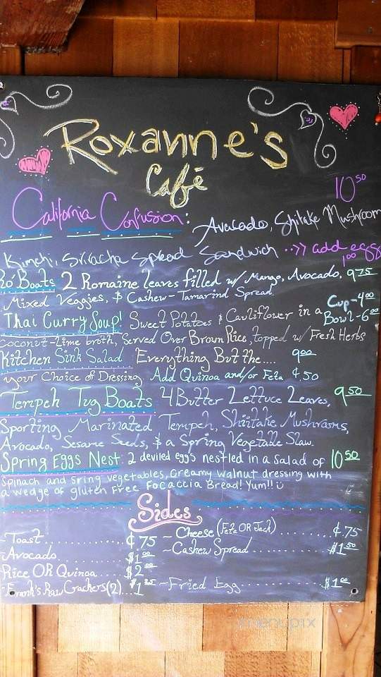 Roxanne's Cafe - San Luis Obispo, CA menu_pic