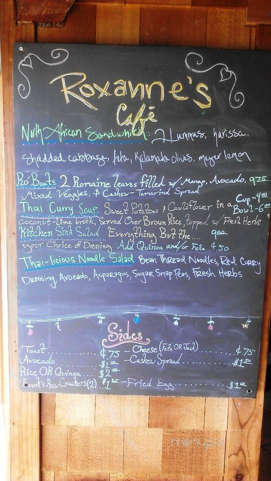 Roxanne's Cafe - San Luis Obispo, CA menu_pic