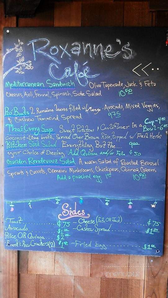 Roxanne's Cafe - San Luis Obispo, CA menu_pic