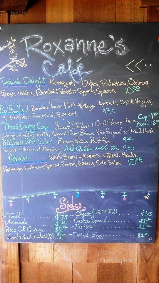 Roxanne's Cafe - San Luis Obispo, CA menu_pic