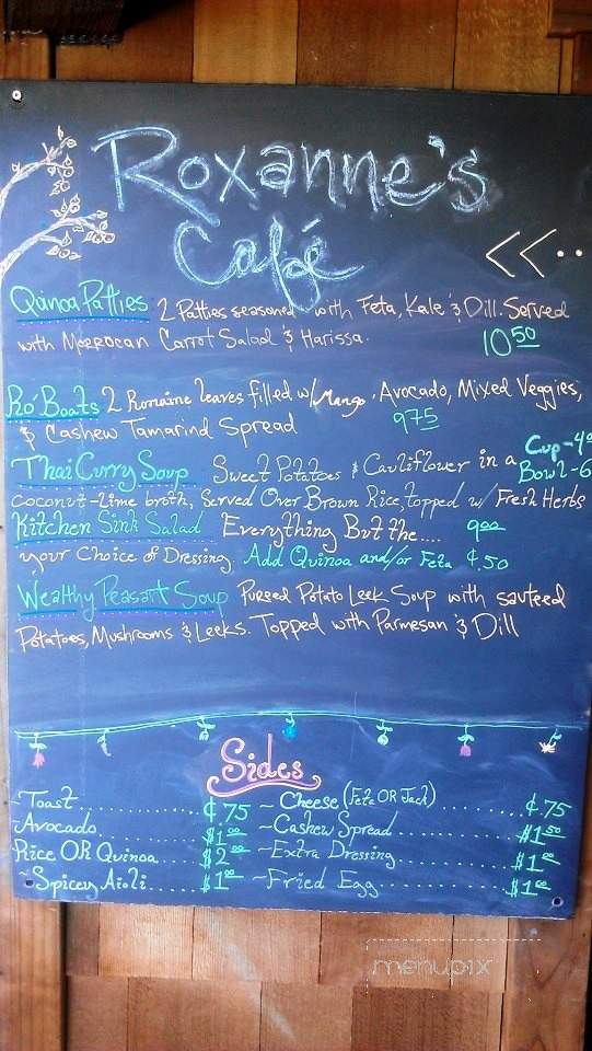 Roxanne's Cafe - San Luis Obispo, CA menu_pic
