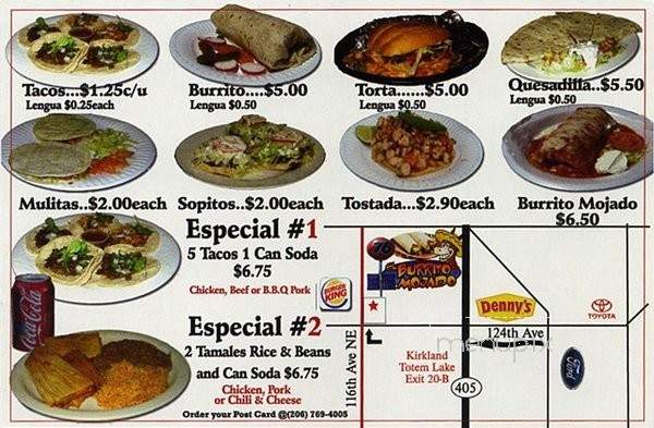 El Burrito Majado - Kirkland, WA menu_pic
