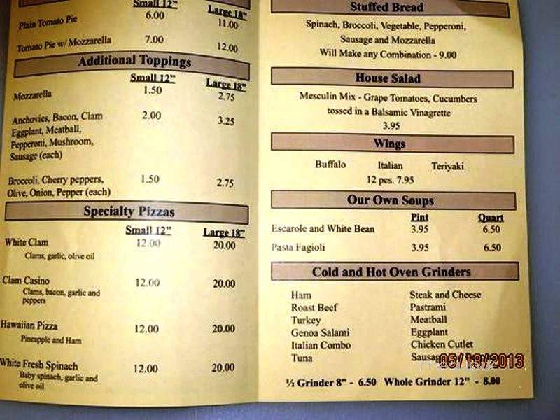 DeFrino's Apizza - Newington , CT menu_pic