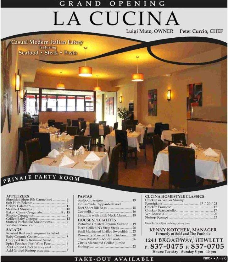 La Cucina - Hewlett, NY menu_pic