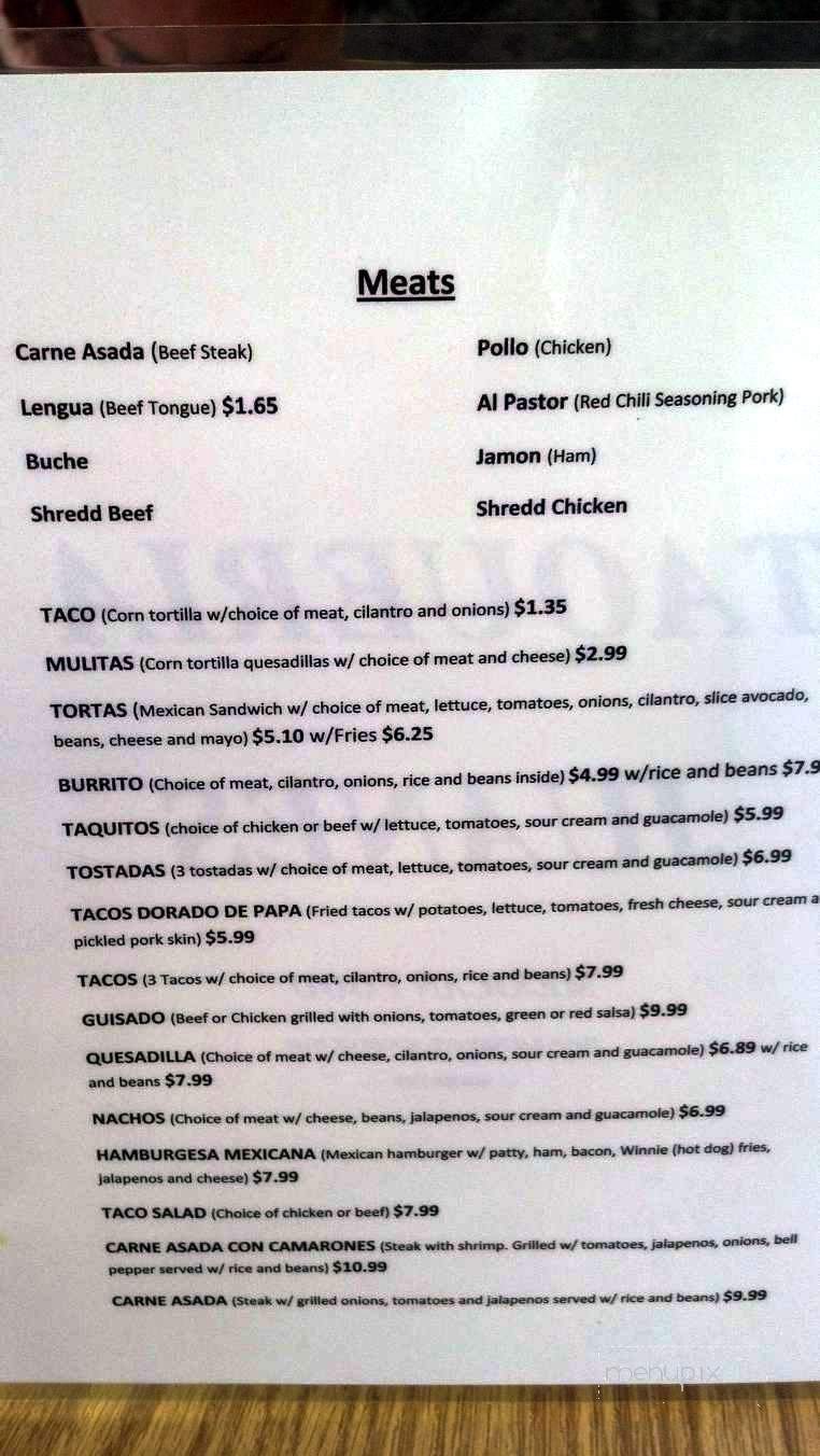 Taqueria Juanes - Moore, OK menu_pic