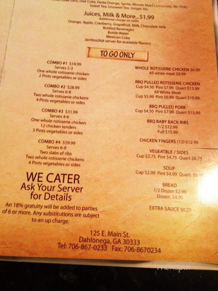 Don Pollo Country Cooking - Dahlonega, GA menu_pic