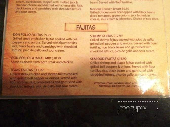 Don Pollo Country Cooking - Dahlonega, GA menu_pic