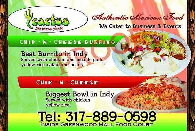 Cactus Mexican Grill - Greenwood, IN menu_pic