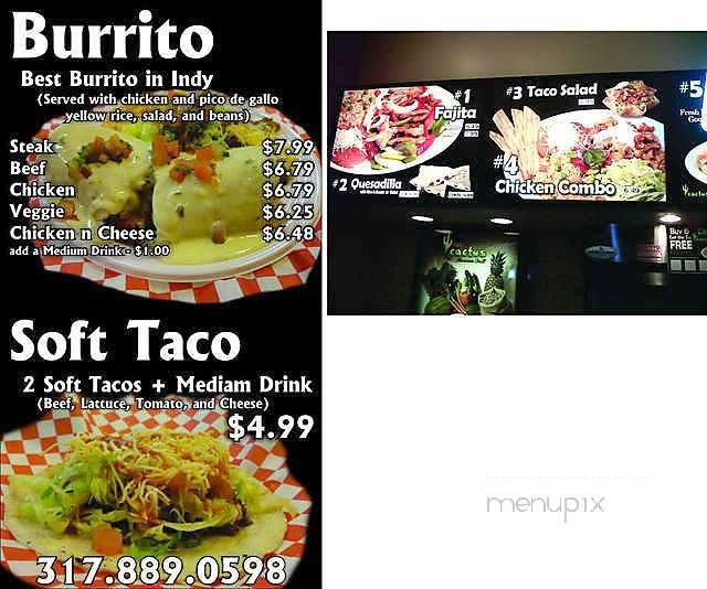 Cactus Mexican Grill - Greenwood, IN menu_pic