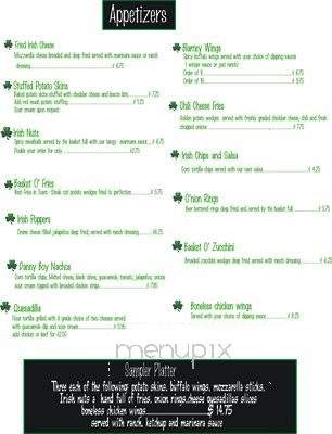 Shamrock's Mesquite Fired Grill Pub - Corona, CA menu_pic