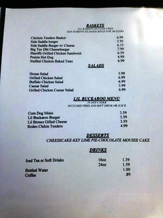 Cowboys - Hazel Green, AL menu_pic