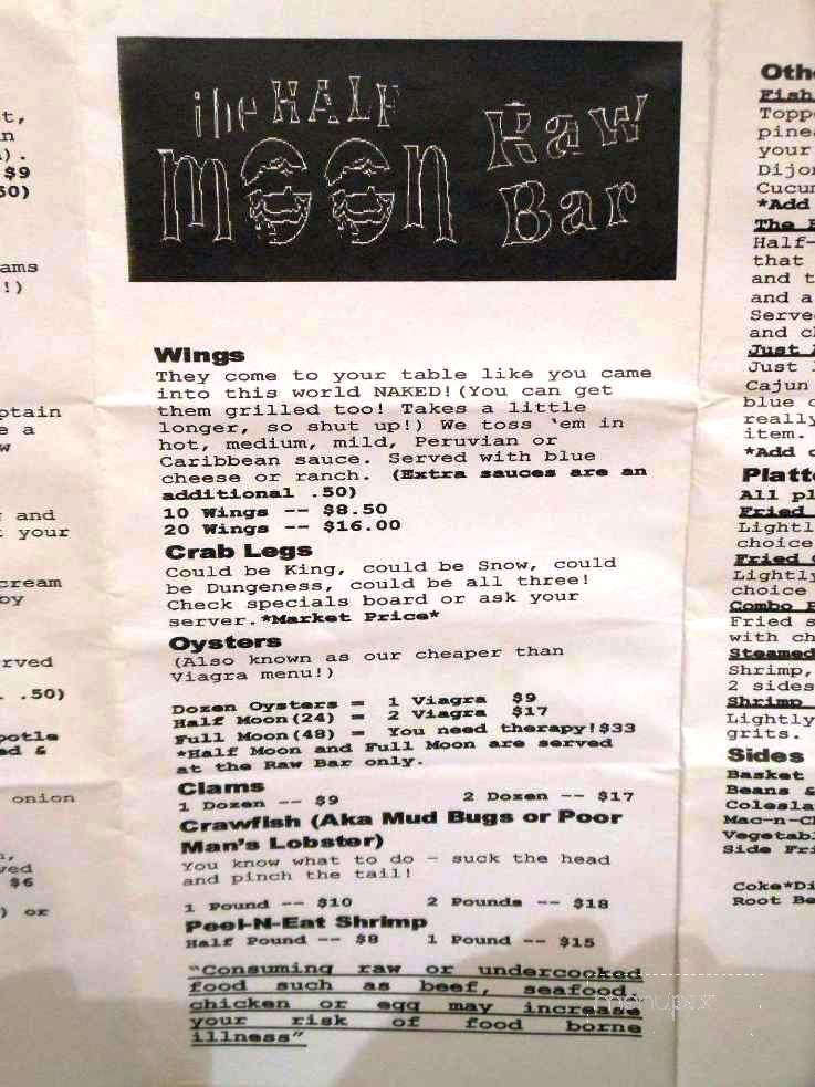 Half Moon Raw Bar - Jacksonville Beach, FL menu_pic
