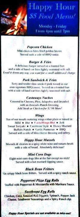 Castaways Grille - Charleston, SC menu_pic