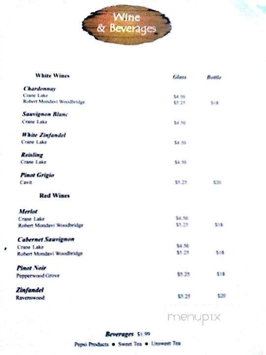 Castaways Grille - Charleston, SC menu_pic