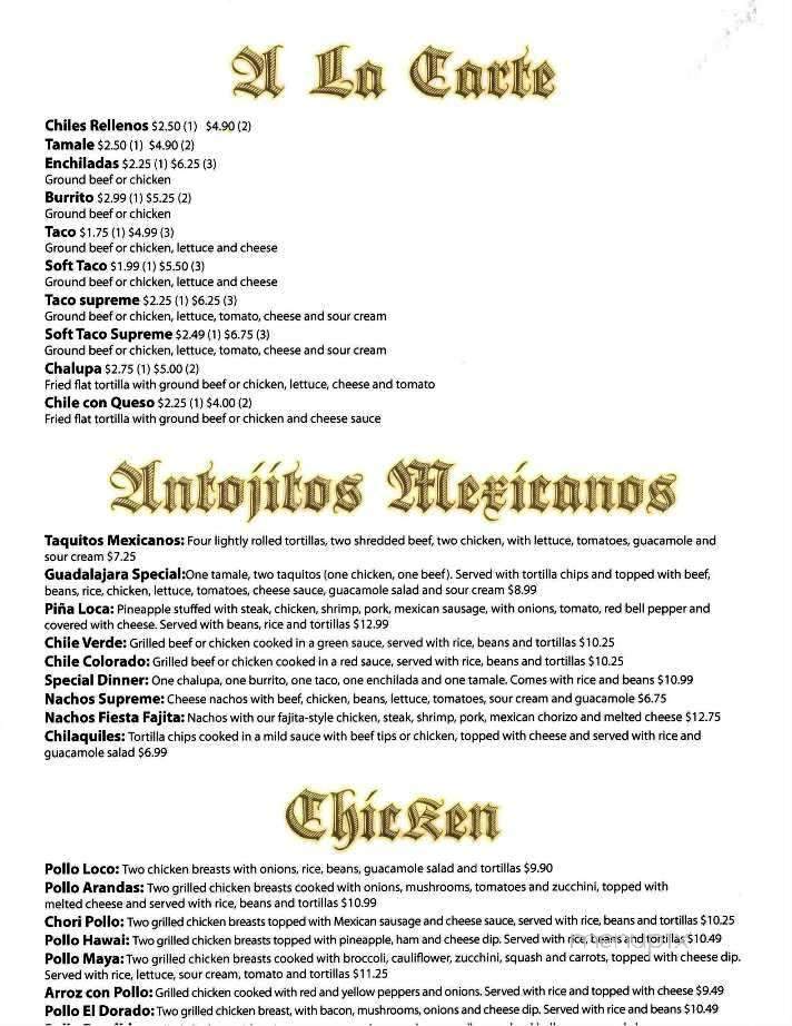 El Dorado - Princeton, WV menu_pic