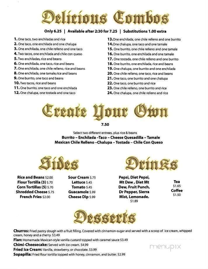 El Dorado - Princeton, WV menu_pic