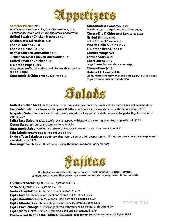 El Dorado - Princeton, WV menu_pic